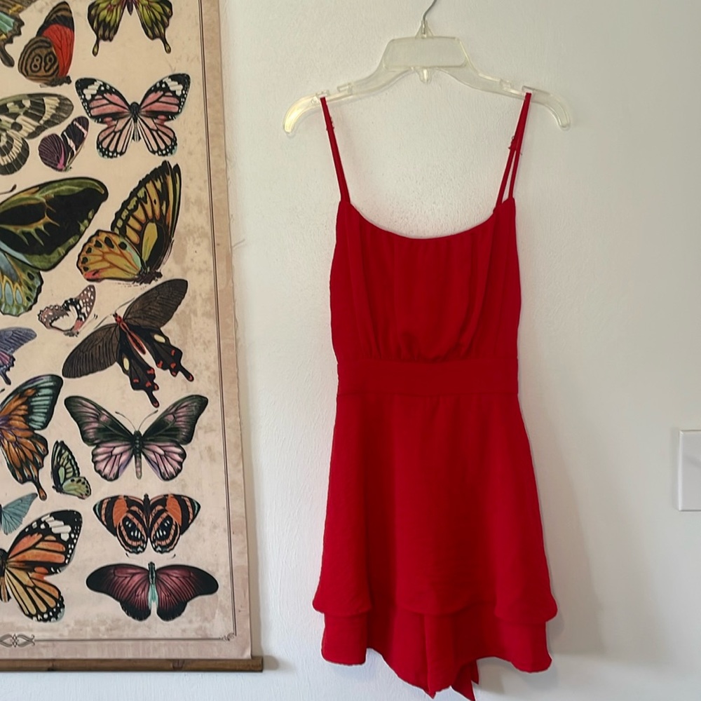 Red Altar’d State Romper with Bow detail